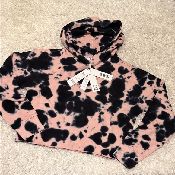 525 America Tops - 525 Pink and Black Tie-Dye Hoodie size medium NWT